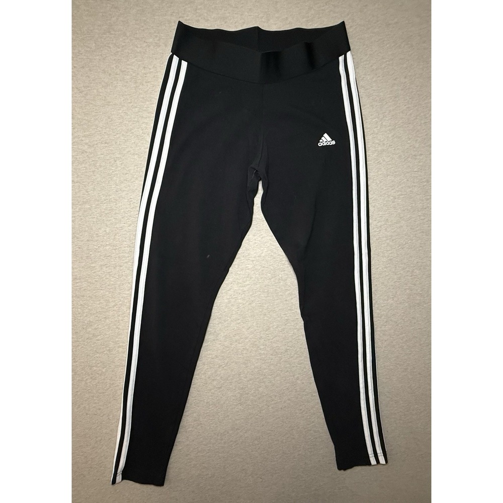 Adidas Running Strech Leggings For Women Blank And White Elastic Waist Size M